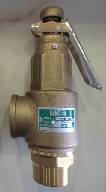 A3WL-15-10 NCD Safety relief valve ขนาด 1-1/2" ทองเหลือง แบบมีด้าม Pressure 10 bar(kg/cm2) 150 psi 